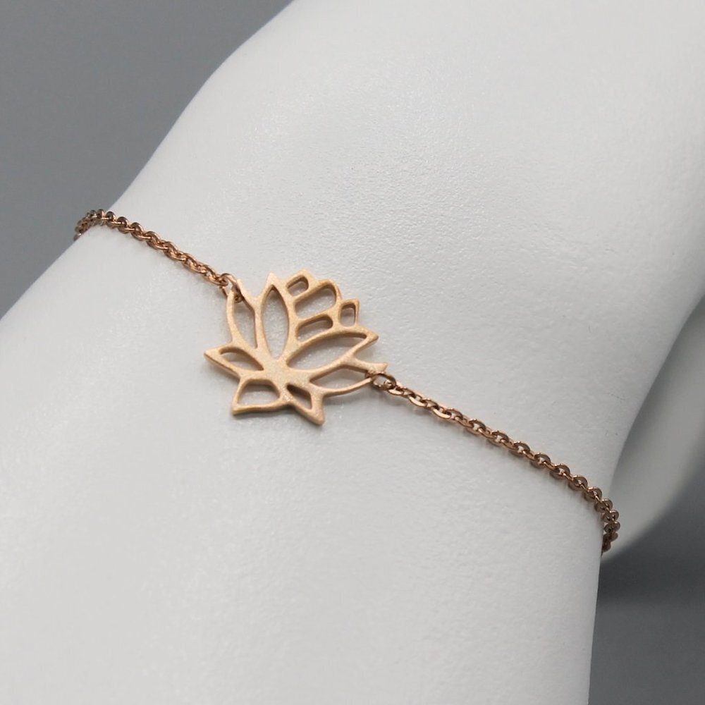 Bracelet jewelry lotus flower nature balance rose tone modern minimalist new